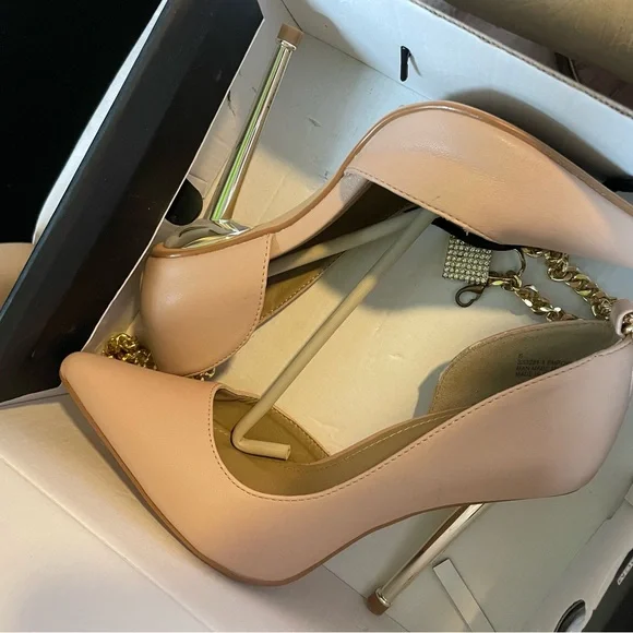 Fashion Nova Blush Chain-Adorned Heels - Picture 5 of 7